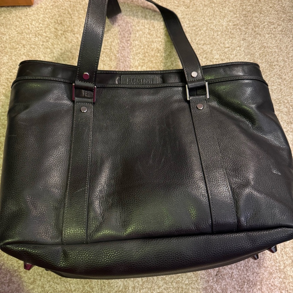 Kenneth Cole Black Leather Briefcase